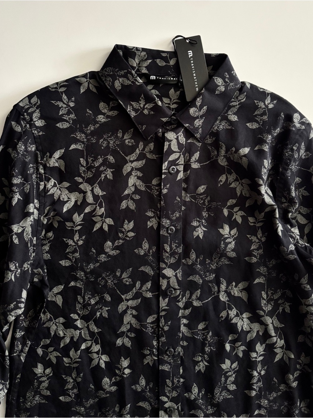 TravisMathew Travis Mathew Shirt Black Searchlight Button Front Shirt